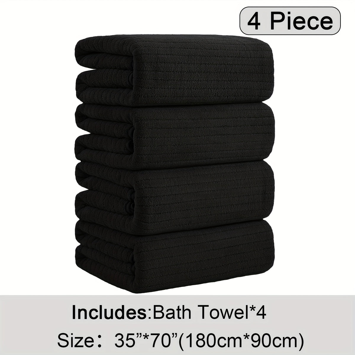 4 Pack Oversized Bath Towels Set, 35"x70" Extra Large Towel Microfiber Absorbent XL Bath Sheet Super Soft Bathroom Towels Set Quick Plus Size Shower Towels for Family Hotel