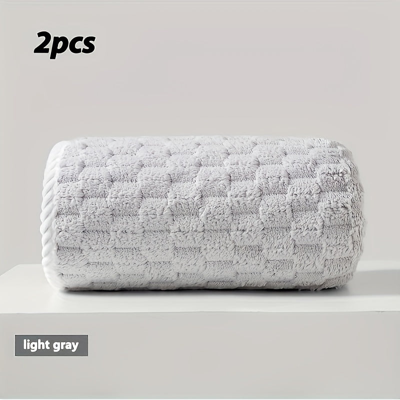 2-pack Waffle Super Soft Absorbent Towel, Adult Super Absorbent Ultra-fine Fiber Towel, Quick Drying Texture Towel, Soft Spa And Fitness Towel, Durable And Suitable for Daily Use -80%, 20% Acrylic, Spa Towel, Quick Drying Towel, Adult Bath Towel