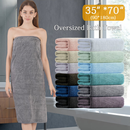 4 Pack Oversized Bath Towels Set, 35"x70" Extra Large Towel Microfiber Absorbent XL Bath Sheet Super Soft Bathroom Towels Set Quick Plus Size Shower Towels for Family Hotel