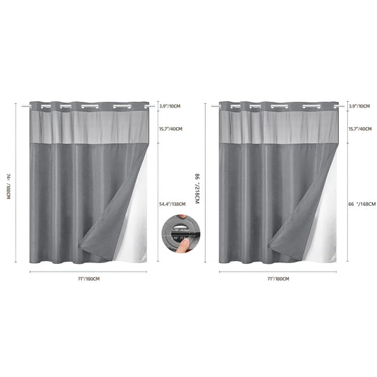 Waffle Texture Modern Waterproof Shower Curtain, Decorative Bathroom Accessory for Hotel, Salon & Dormitory Decor #GLOBAL PICKS
