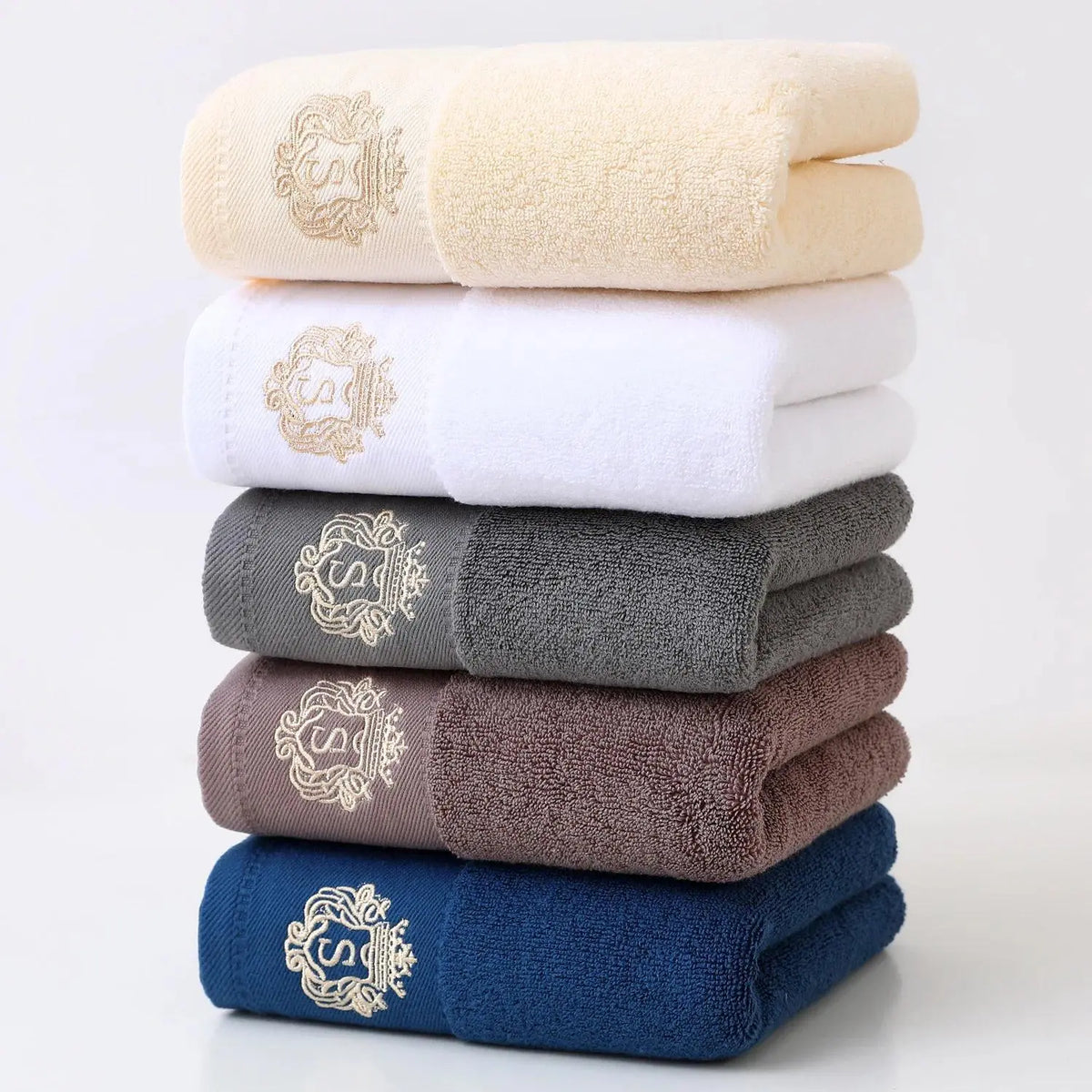 Unisex 5-Piece Thick Ultra Soft Bath Towel Gift Pack for Couples, Highly Absorbent Water Absorbent Quick Dry, 35x75cm Home Bathroom Hand & Body Towels