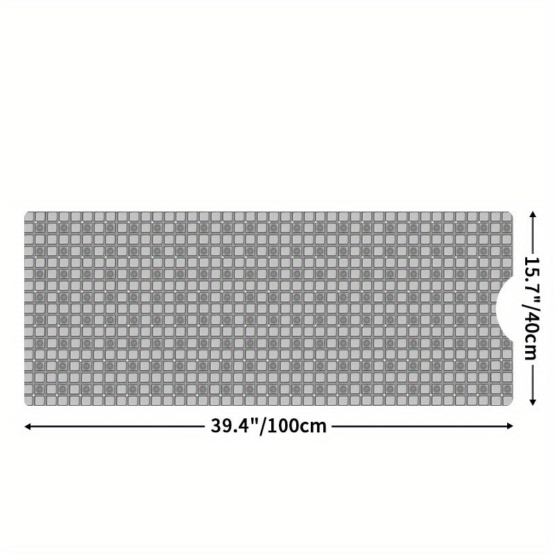 DEXI Bath Tub Shower Mat Non-Slip 15.7" X 39.4" Extra Long Bathtub Mats, Suction Cups, Drain Holes, Machine Washable Bathroom Mat, Christmas Decoration Christmas Gift