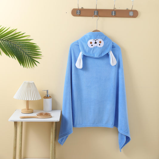 Bath Towel, Large Coral Velvet Thickened Cloak, Children Can Wear a Cloak Absorbent Soft Hooded Bath Towel