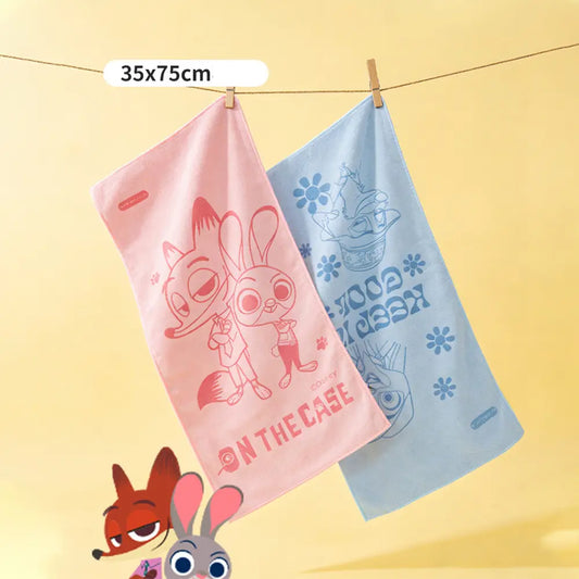 L Disney Quick-Dry Bath Towels Absorbent and Soft Judy & Nick Face Towel