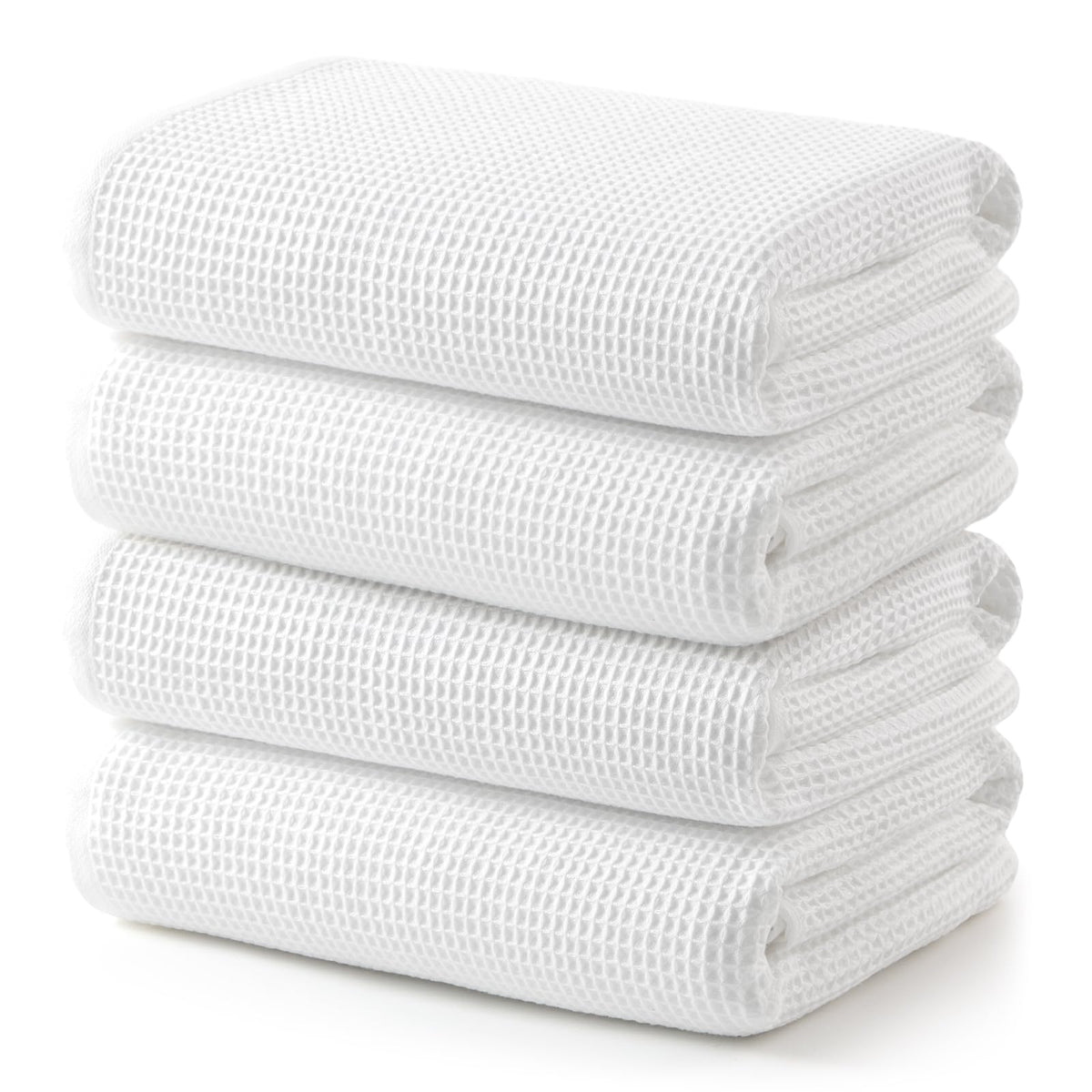 ecolook Waffle Bath Towel Set of 2, 100% Cotton Lightweight & Quick-Dry Bath Towels, Ultra-Absorbent and Breathable, Lint-Free Hotel & Spa Towels for the Bathroom, Gym, and Travel - Light Gray