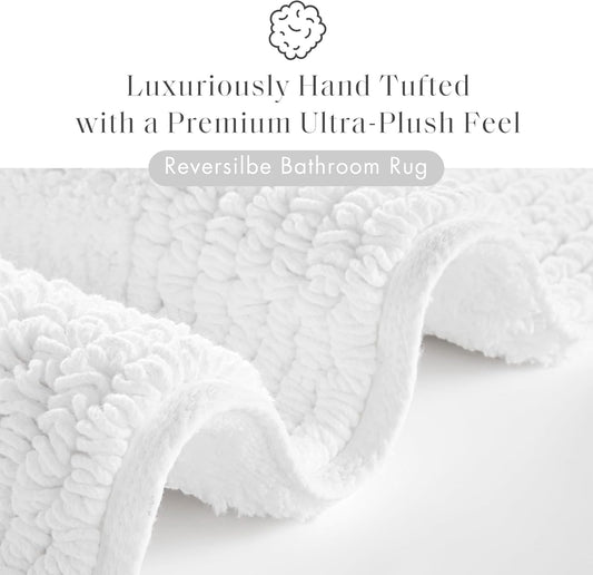 Madison Park Splendor Reversible 100% Cotton Bath Rug, 20 x 30, White