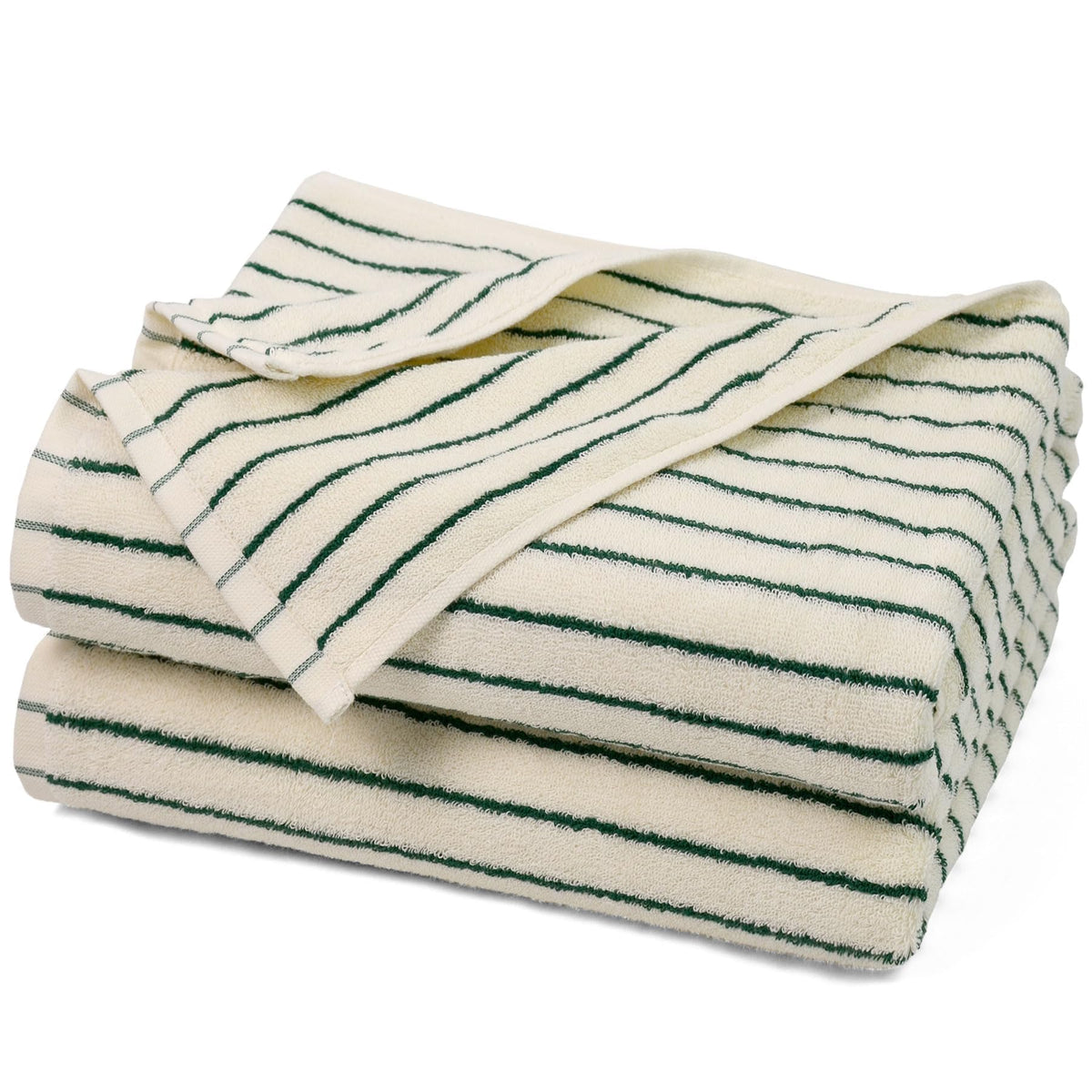 Black and Ivory Striped Bath Towels Set of 2, Lighter & Quick Dry Towels