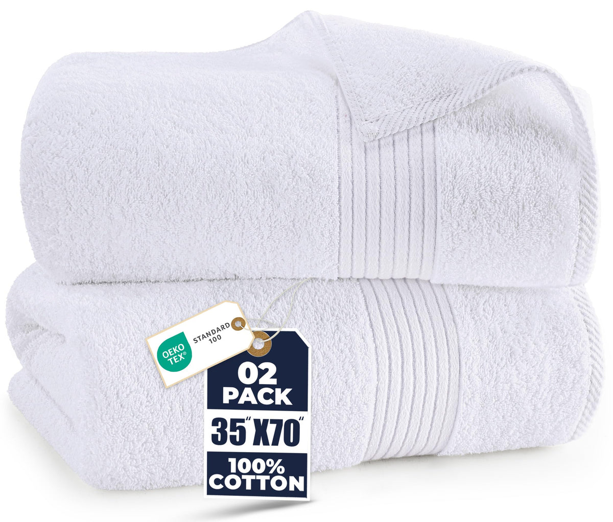 Utopia Towels Extra Large Bath Sheets, 2 Pack, 35x70 in, Cotton, Grey