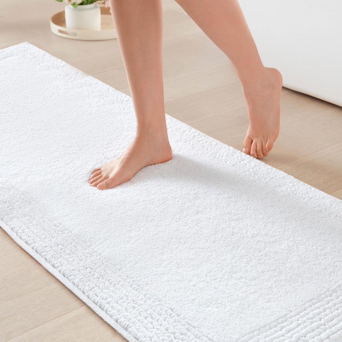 Madison Park Splendor Reversible 100% Cotton Bath Rug, 20 x 30, White