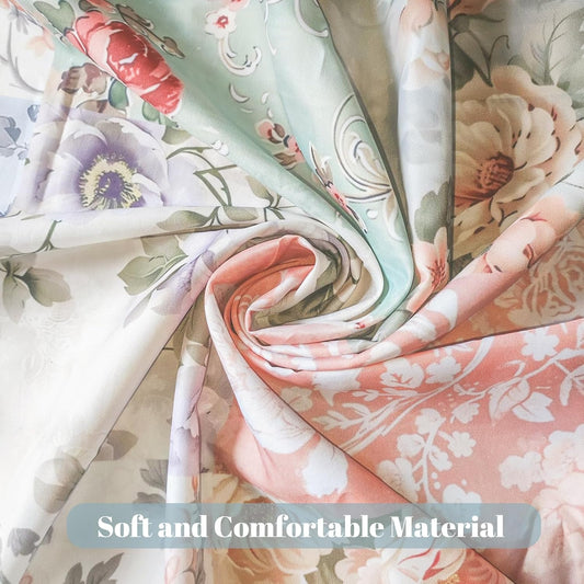 Shower Curtains for Bathroom, Boho Shower Curtain, Vintage Boho Pink Floral Bathroom Decor Bath Curtain, Mid Century Waterproof Retro Farmhouse Patchwork Floral Shower Curtain, 72 X 72 Inches