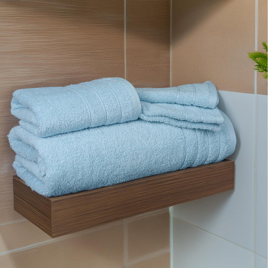Tens Towels 8 Piece Towel Set, 2 XL Bath, 2 Hand, 4 Washcloth, Sky Blue