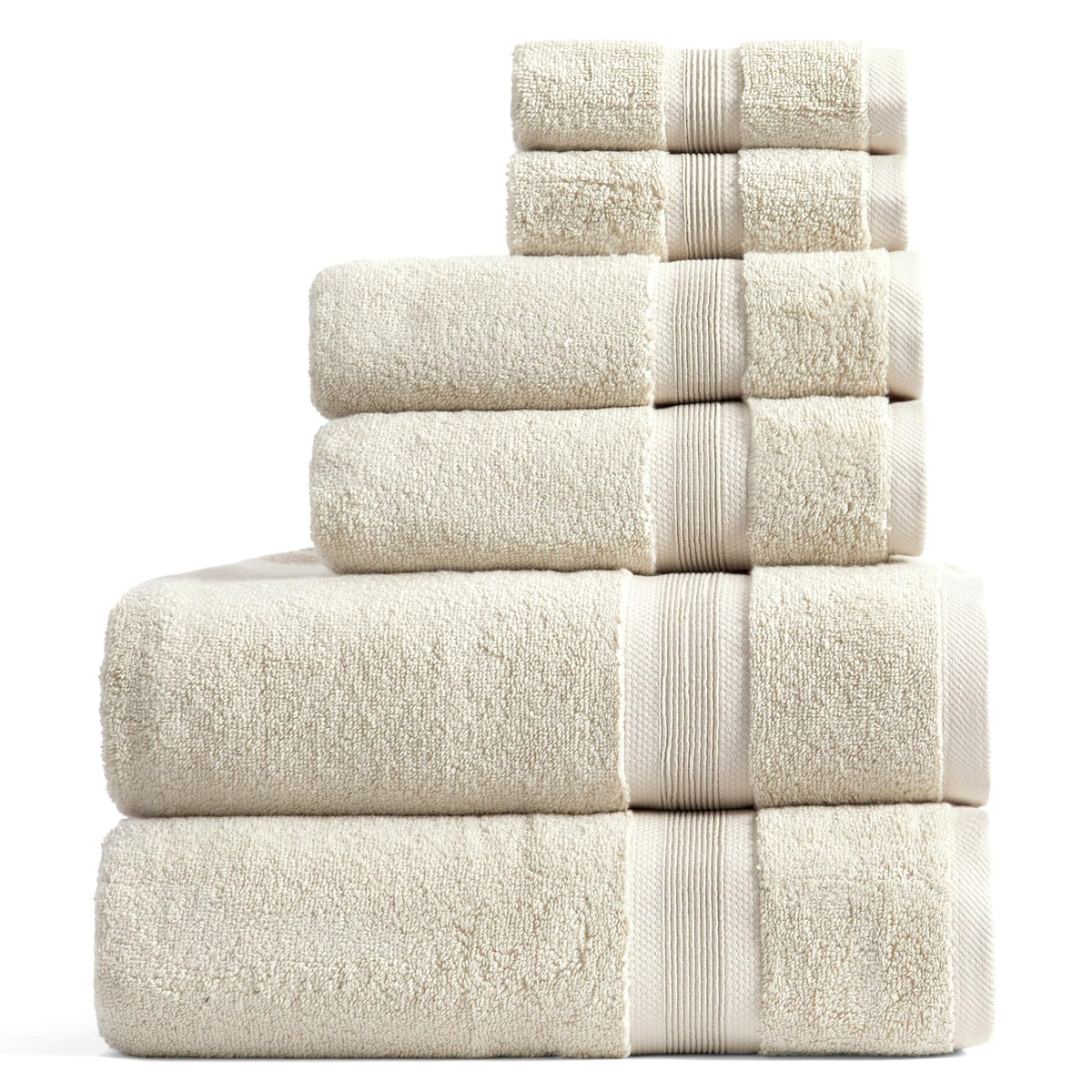 Springtree Home Luxury Bamboo Rayon Plush Bath Towel Set | 4-Pack | White