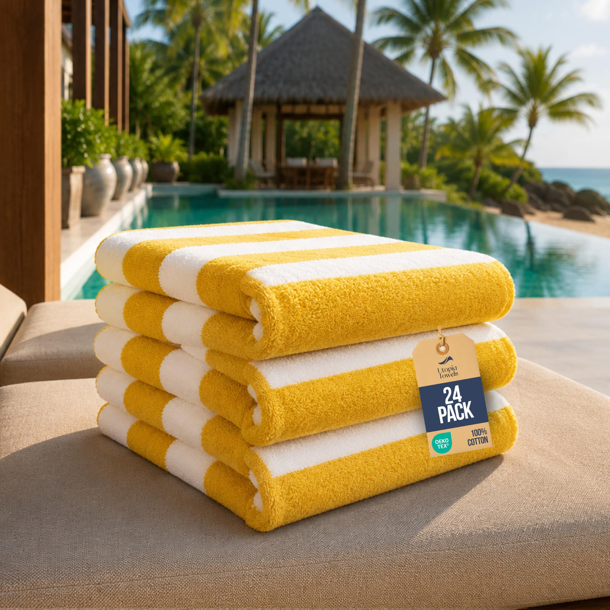 Utopia Towels Beach Towels, 4 Pack, 30x60 in, Bath Towels Cotton, Variety