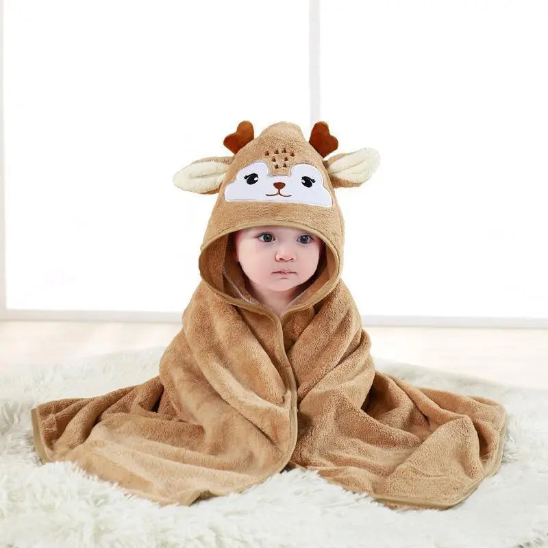 Premium Ultra Soft Absorbent Bath Towel 31.5×31.5 Inch / 80×80cm, Breathable Adorable Animal Pattern Towel, Multi-Purpose All-Season Essential