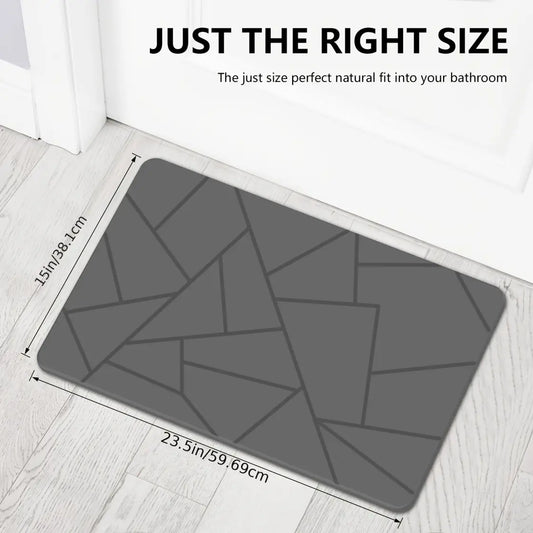23.5"×15" Natural Diatomite Stone Bath Mat, Quick Drying Non-Slip Super Absorbent Minimalist Bathroom Shower Mat, Easy Clean Durable Floor Rug