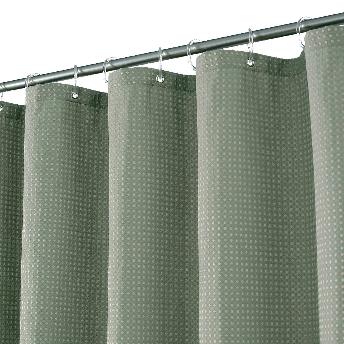 Barossa Design Waffle Weave Stall Shower Curtain Fabric 54 x 72 Inch, White