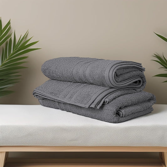 Tens Towels 4 Piece Bath Towels 27x54 Inches, Dark Grey