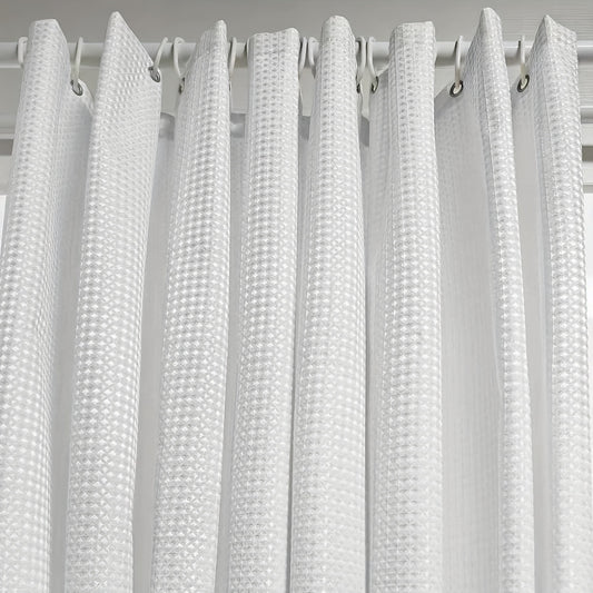 1pc Thickened Jacquard Laminated Waffle Weave Shower Curtain, Thickened Waffle Weave Shower Curtain, Includes Matching Hooks, Home Decor Curtain, Bathroom Curtain