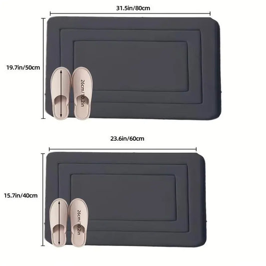 Memory foam bath mat, absorbent non-slip cushion rug, pvc bottom, kitchen sink, office carpet