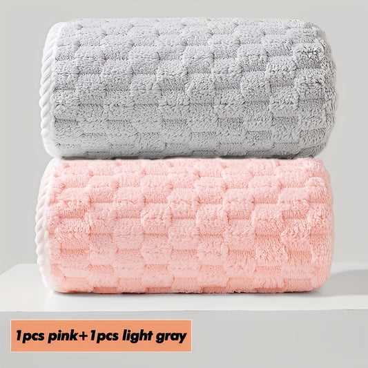 2-pack Waffle Super Soft Absorbent Towel, Adult Super Absorbent Ultra-fine Fiber Towel, Quick Drying Texture Towel, Soft Spa And Fitness Towel, Durable And Suitable for Daily Use -80%, 20% Acrylic, Spa Towel, Quick Drying Towel, Adult Bath Towel