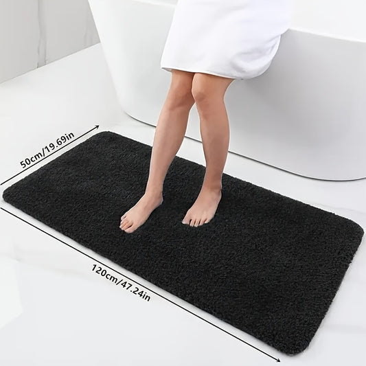 Long Plush Super Absorbent Bath Mat, Non-Slip And Anti-Fall, Ultra-Soft Walking Feel, Comfortable And High-Quality Bath Carpet, Suitable for Bathtub, Shower, Bathroom Additions, Home Decor Floor Mat, Safe Choice for Bathroom