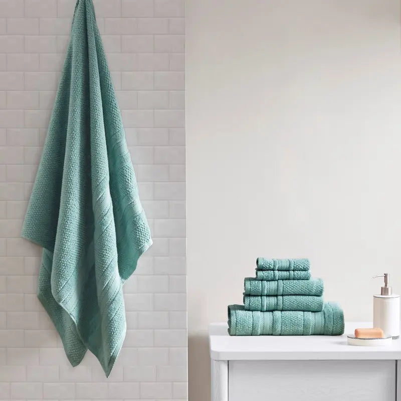 6 Piece Set Cotton Quick Dry Bath Towel