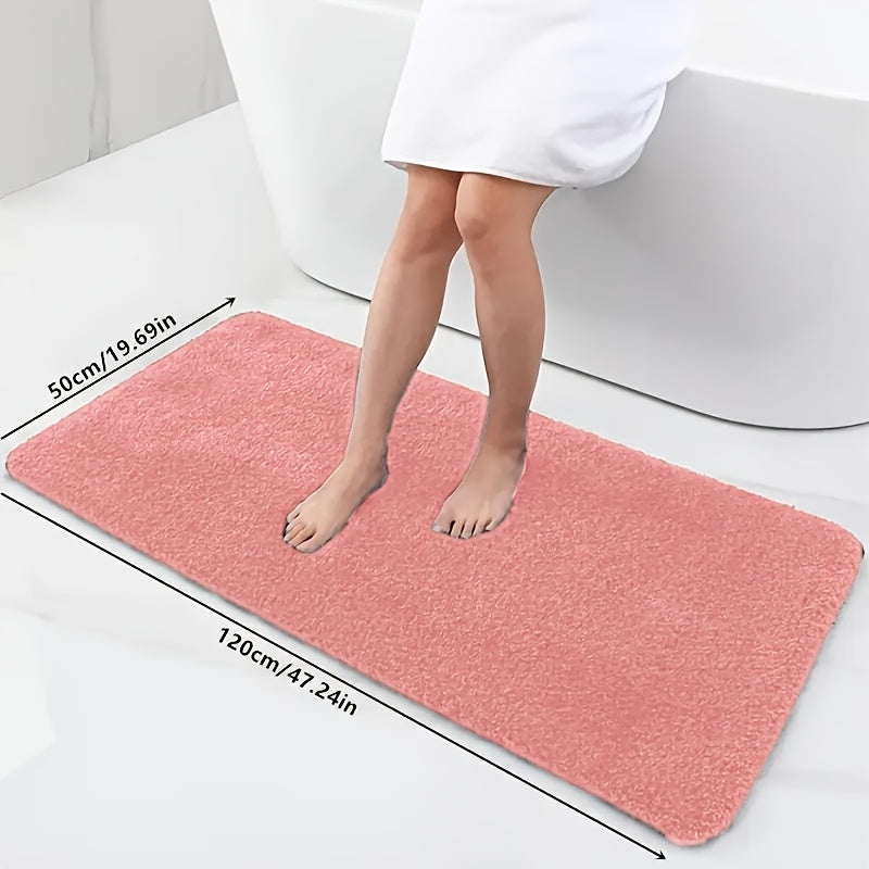 Long Plush Super Absorbent Bath Mat, Non-Slip And Anti-Fall, Ultra-Soft Walking Feel, Comfortable And High-Quality Bath Carpet, Suitable for Bathtub, Shower, Bathroom Additions, Home Decor Floor Mat, Safe Choice for Bathroom