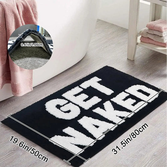Letter Pattern Bath Mat and Bath Rug, Multi-Size Non-Slip Soft Absorbent Floor Mat, Decorative Bathroom Rug for Home, Hotel, Salon and Dormitory