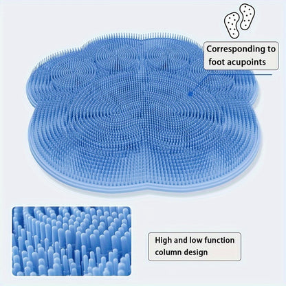 1pc Bath Massage Mat, Foot Washer, Back Scrubber, Shower Foot Mat, Bathroom Additions, Shower Supplies, Bathroom Foot Scrubber