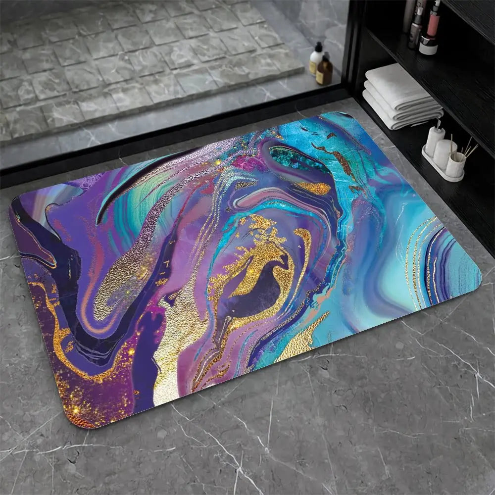 Diatomaceous Earth Bath Mat,Black Funny Skull Non-Slip Volume Super Absorbent Fast Drying for Bathroom Kitchen Door mat,Eco-Friendly Easy to Clean 16×24Inch (40 * 60cm)