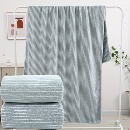 2pcs Extra Large Bath Towels 41.34x78.74inch - Super Absorbent Quick-Dry Microfiber with Contemporary Striped Design for Spa, Gym, Bathroom, Beach & Travel, Gym Musthave | Stylish Towel | Durable Fabric