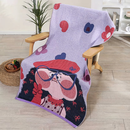 1pc 100% Cotton Bath Towel, Soft, Quick-Drying, And Absorbent. Ideal for Bedding, Sofa Throws, Or Outdoor Beach Use. Perfect for Home Or Beach Outings And Other Locations. A Great Gift For, Measuring 31 by 63 Inches
