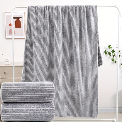2pcs Extra Large Bath Towels 41.34x78.74inch - Super Absorbent Quick-Dry Microfiber with Contemporary Striped Design for Spa, Gym, Bathroom, Beach & Travel, Gym Musthave | Stylish Towel | Durable Fabric