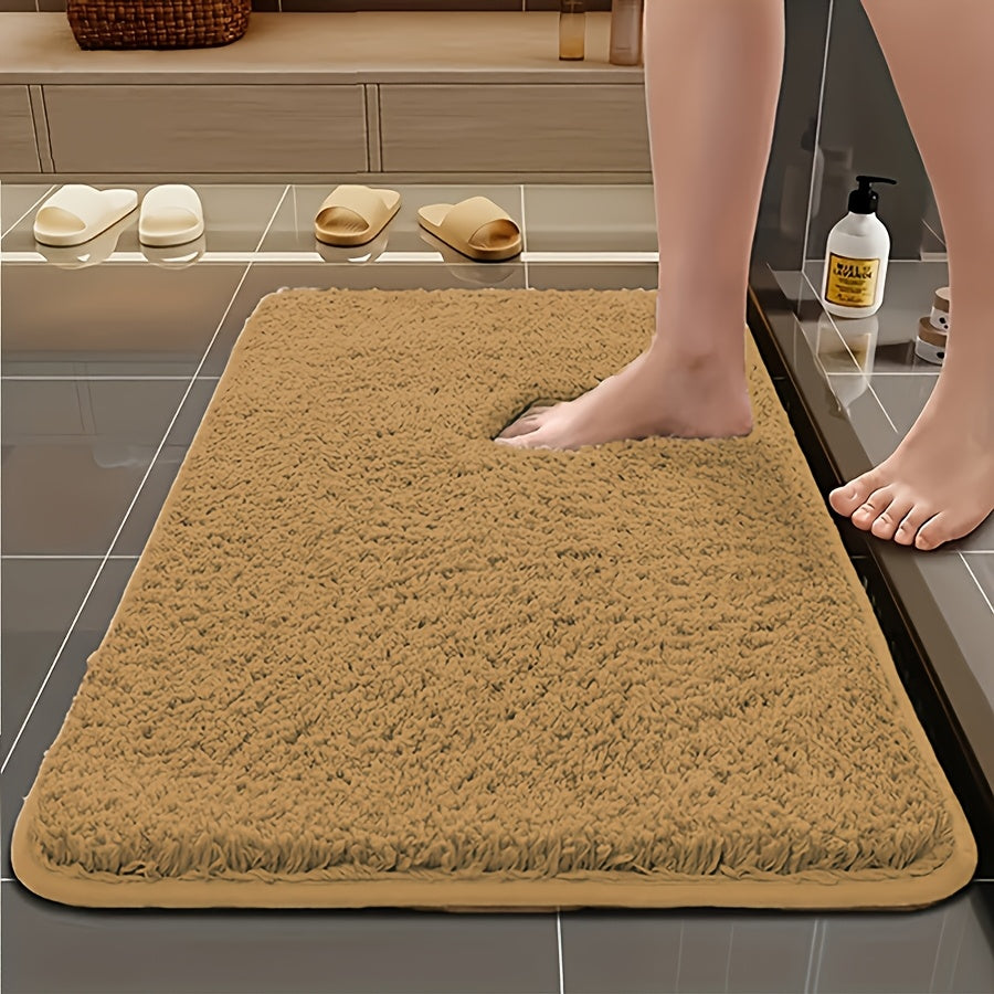 Long Plush Super Absorbent Bath Mat, Non-Slip And Anti-Fall, Ultra-Soft Walking Feel, Comfortable And High-Quality Bath Carpet, Suitable for Bathtub, Shower, Bathroom Additions, Home Decor Floor Mat, Safe Choice for Bathroom