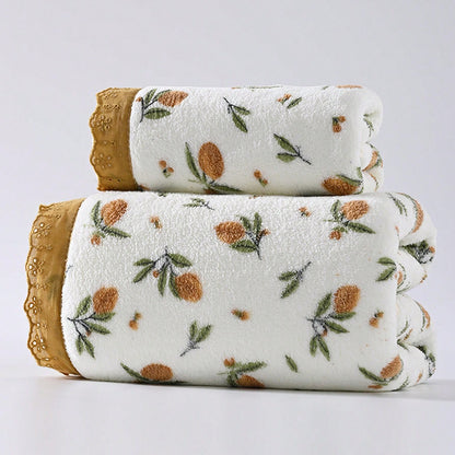 2pcs/4pcs Set, Modern Easy Small Floral Towel And Bath Towel Set Ultra-Soft Ultra-Large Bath Towel Quick-Drying Towel And Bath Towel Non-Shedding High-Absorbent Ultra-Soft Lightweight Style High-Quality Durable Bathroom Additions New Year Style Towe