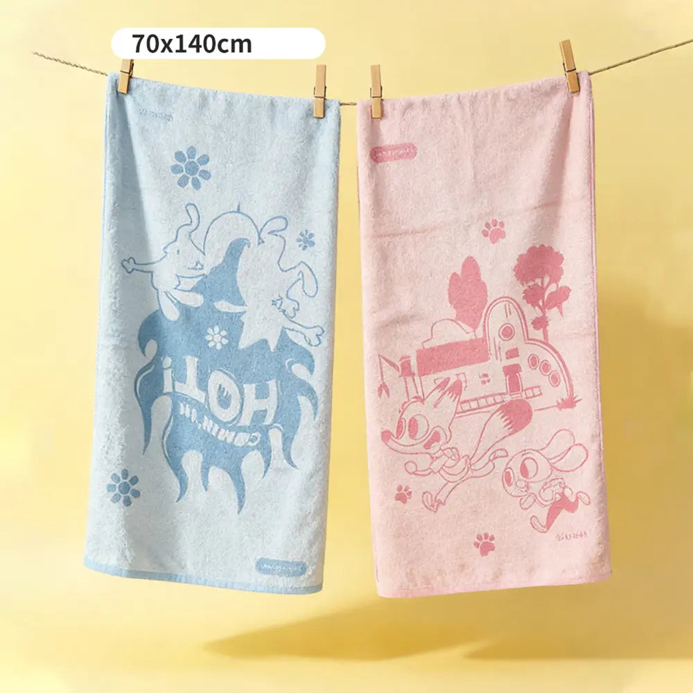 L Disney Quick-Dry Bath Towels Absorbent and Soft Judy & Nick Face Towel