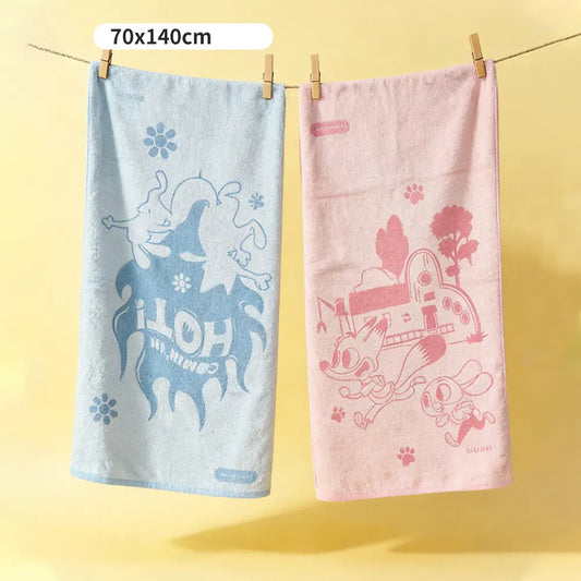 L Disney Quick-Dry Bath Towels Absorbent and Soft Judy & Nick Face Towel