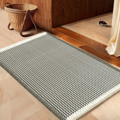 IM HOME Waffle Bath Mat Rugs 1/2/3 Piece, Boho Woven Modern Carpet, Absorbent Bathroom Rugs, Soft Washable Bath Rugs with Tassels for Bathroom, Bedroom, Kitchen, Shower, Tub,Halloween