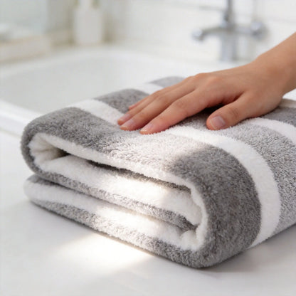 Modern 8-Piece Premium Striped Towel Set, Ultra Soft Water Absorbent Quick Dry Bath & Hand Towels for Bathroom, Gym