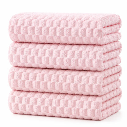 REDKISS 4-Pack 180g Microfiber Body Towels - Extra Large, Luxury Plush Waffle, Quick Drying Absorbent Multifunctional, Cold Wash Compatible for Bathroom, Spa