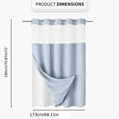 Double Layer Bath Curtain with Large Hole Dots, Polyester