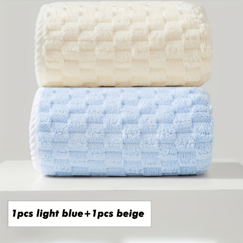 2-pack Waffle Super Soft Absorbent Towel, Adult Super Absorbent Ultra-fine Fiber Towel, Quick Drying Texture Towel, Soft Spa And Fitness Towel, Durable And Suitable for Daily Use -80%, 20% Acrylic, Spa Towel, Quick Drying Towel, Adult Bath Towel