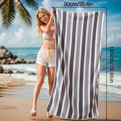 2 X Microfiber Extra Large Bath And Beach Towels (35.43 X 70.87 inch), Thick Absorbent, Fluffy Fabric, Super Soft And Quick Drying, 80% Polyester 20% Nylon, Suitable for Travel, Vacation, Fitness And Yoga, Available in Various Colors.