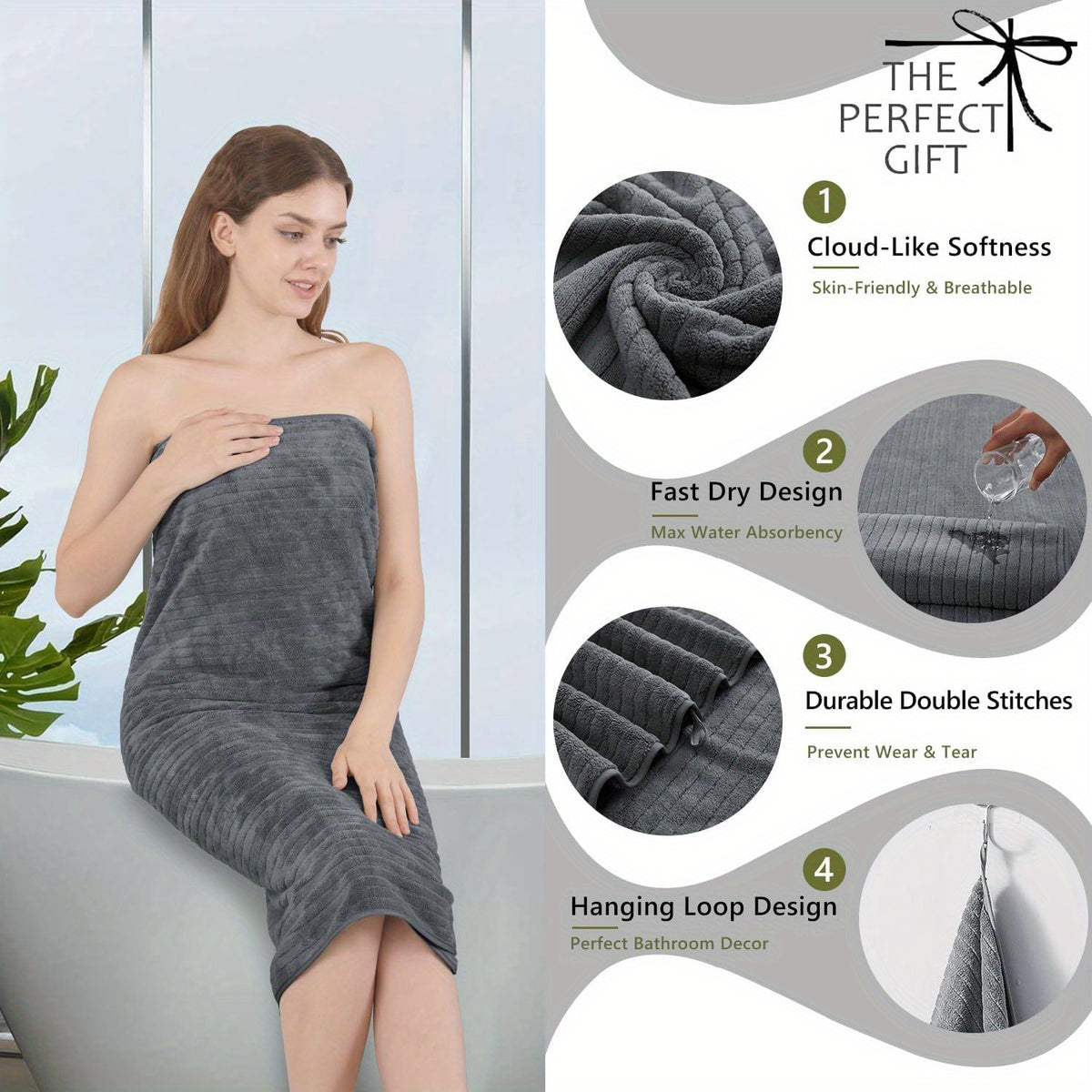 4 Pack Extra Large Bath Sheet, 35"x70" Inch Ultra Soft Fluffy Towel, Oversized Bath Towel Set, Premium Microfiber Bathroom Towel Set Highly Absorbent Quick Dry Shower Towel for Bathroom, Hotel, Spa