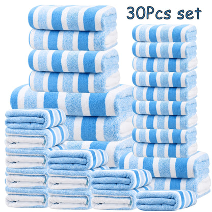 30pcs Large Wide Super Soft Coral Bath Towel Set, Quick Drying, Fast Absorption, Lightweight, Very Suitable for Home, Hotel And Spa Use, Outdoor Fitness, Camping Towel Bath Towel Set Christmas Gift Towel Bath Towel Set