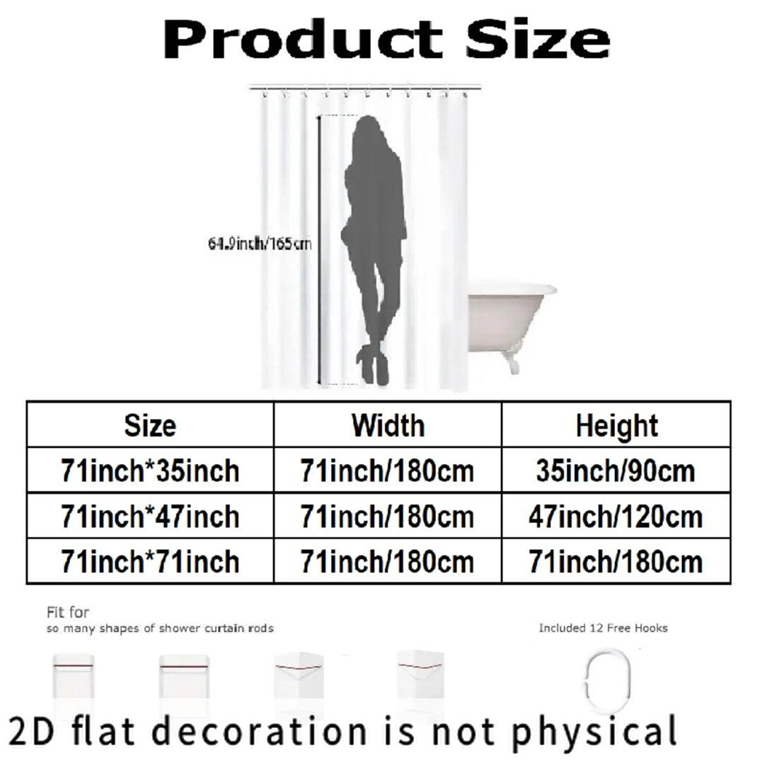 2D Flat, 2D Flat, 2D Flat Shower Curtain 1pc, Artistic Leaf Print Shower Curtain with Hooks - Yellow-Green Brown Plant Pattern, Durable Polyester Fabric, Machine Washable, Multi-Size for Bathtub And Bathroom Decor, All-Season Home Decor