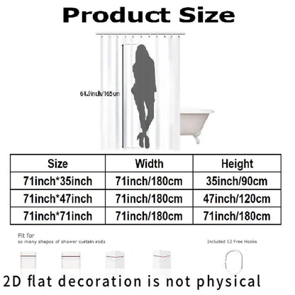2D Flat, 2D Flat, 2D Flat Shower Curtain 1pc, Artistic Leaf Print Shower Curtain with Hooks - Yellow-Green Brown Plant Pattern, Durable Polyester Fabric, Machine Washable, Multi-Size for Bathtub And Bathroom Decor, All-Season Home Decor