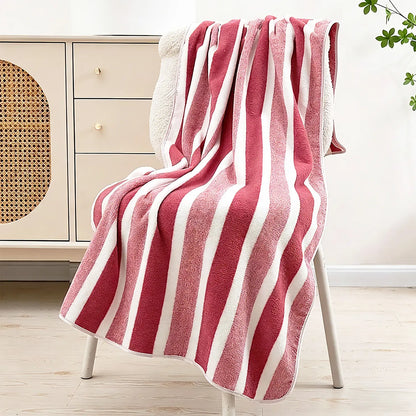 Striped Coral Fleece Bath Towel, Oversized 27.5*66.9 inches Ultra Soft Thickened Towels, Highly Absorbent Quick Dry Non-Shed with Hanging Loop,   Premium  Luxury Towels for Home Hotel Spa Bathroom Beach Premium