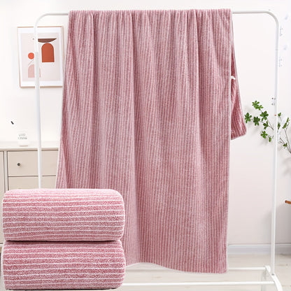 2pcs Extra Large Bath Towels 41.34x78.74inch - Super Absorbent Quick-Dry Microfiber with Contemporary Striped Design for Spa, Gym, Bathroom, Beach & Travel, Gym Musthave | Stylish Towel | Durable Fabric