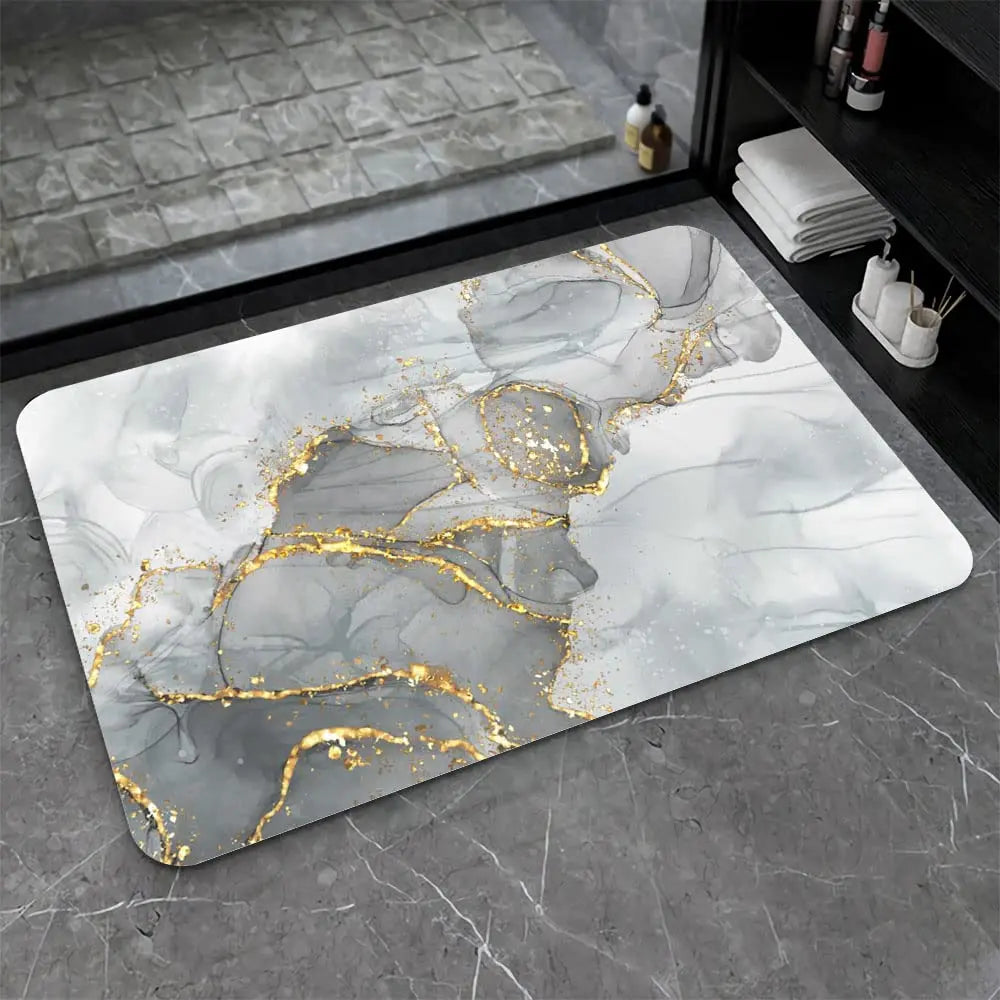 Diatomaceous Earth Bath Mat,Black Funny Skull Non-Slip Volume Super Absorbent Fast Drying for Bathroom Kitchen Door mat,Eco-Friendly Easy to Clean 16×24Inch (40 * 60cm)